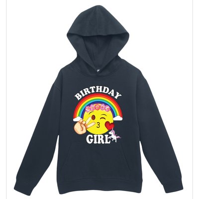 Birthday For Girl Unicorn Rainbow Heart Kiss Urban Pullover Hoodie