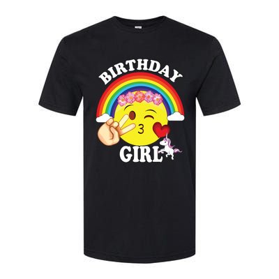 Birthday For Girl Unicorn Rainbow Heart Kiss Softstyle CVC T-Shirt