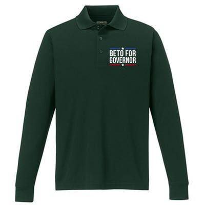 Beto For Governor Performance Long Sleeve Polo