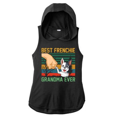 Best Frenchie Grandma Ever Ladies PosiCharge Tri-Blend Wicking Draft Hoodie Tank