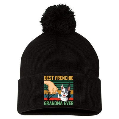 Best Frenchie Grandma Ever Pom Pom 12in Knit Beanie