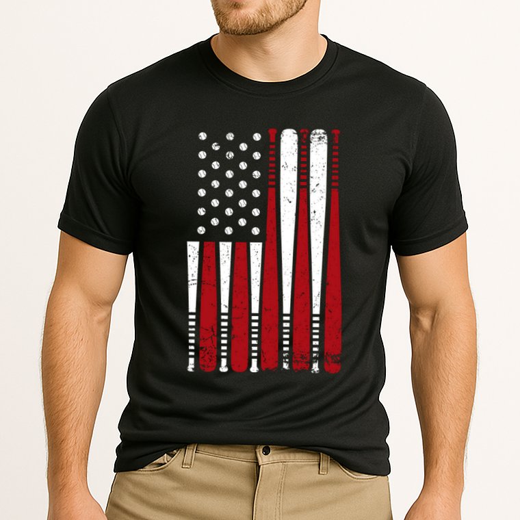 Baseball Flag Gifts Patriotic Baseball Cooling Performance Crew T-Shirt