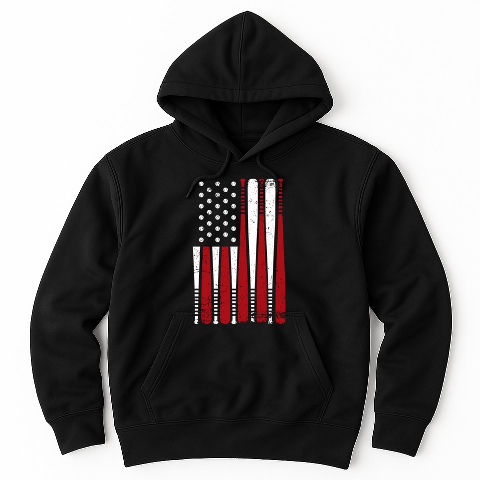 Baseball Flag Gifts Patriotic Baseball Hoodie