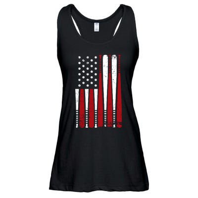 Baseball Flag Gifts Patriotic Baseball Ladies Essential Flowy Tank