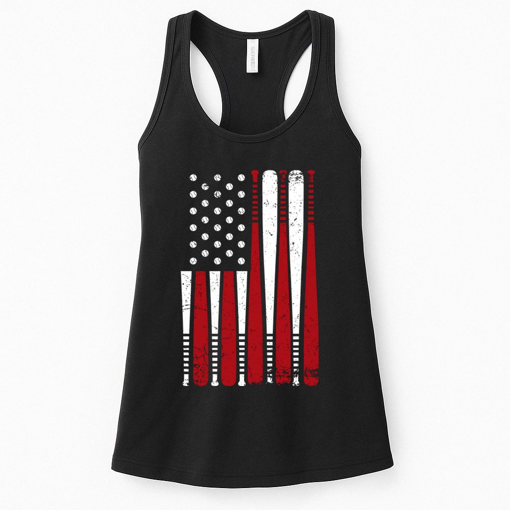 Baseball Flag Gifts Patriotic Baseball Womens Tank Top
