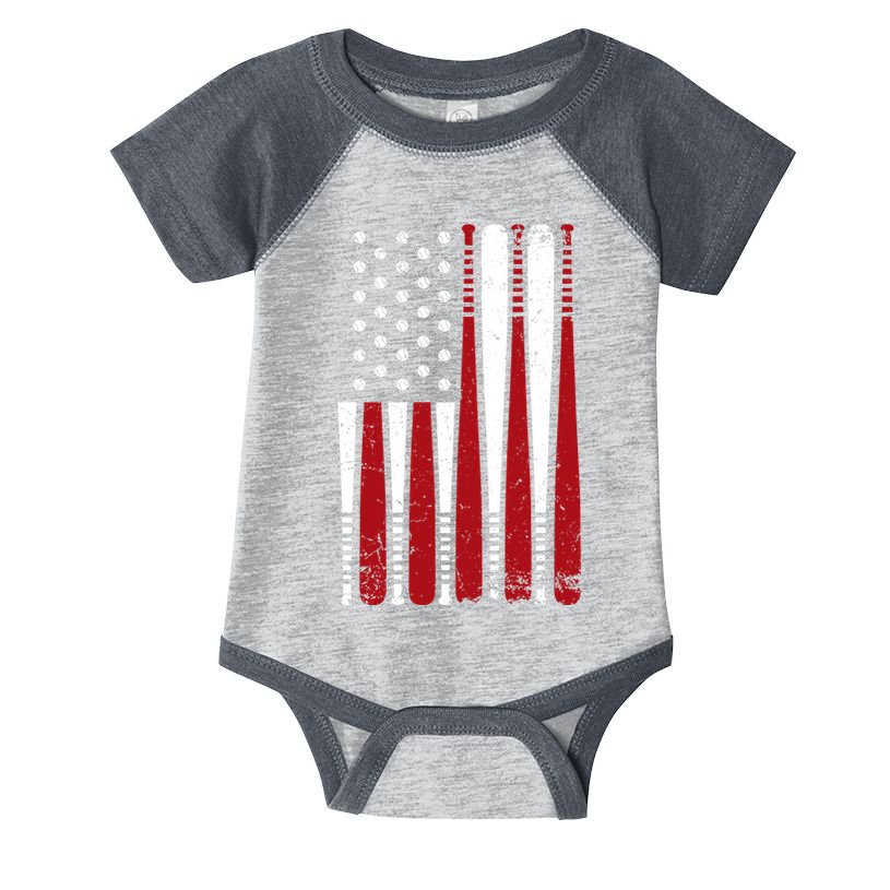 Baseball Flag Gifts Patriotic Baseball Infant Baby Jersey Bodysuit