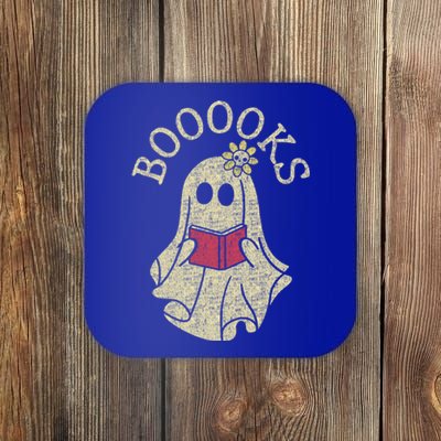 Boooooks Funny Ghost Reading Books Gift Coaster