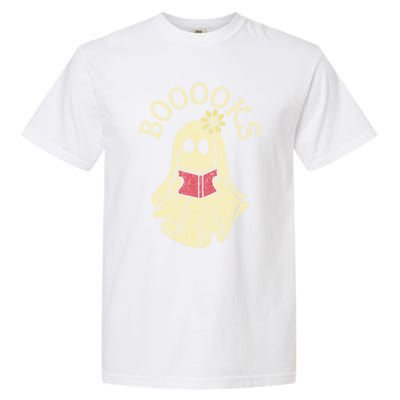 Boooooks Funny Ghost Reading Books Gift Garment-Dyed Heavyweight T-Shirt