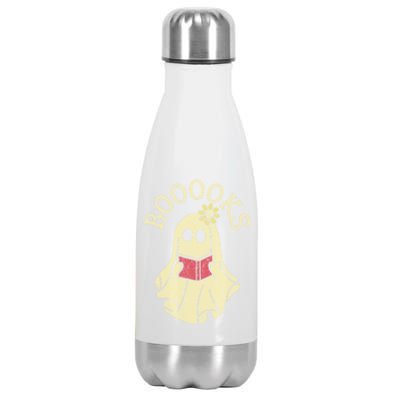 Boooooks Funny Ghost Reading Books Gift Stainless Steel Insulated Water Bottle