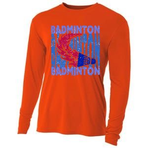 Badminton Funny Gift Cooling Performance Long Sleeve Crew