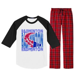 Badminton Funny Gift Raglan Sleeve Pajama Set