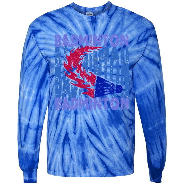 Badminton Funny Gift Tie-Dye Long Sleeve Shirt