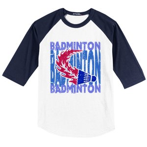 Badminton Funny Gift Baseball Sleeve Shirt