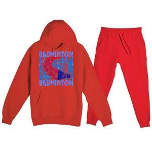 Badminton Funny Gift Premium Hooded Sweatsuit Set