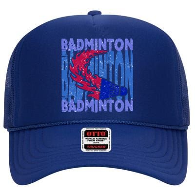 Badminton Funny Gift High Crown Mesh Back Trucker Hat