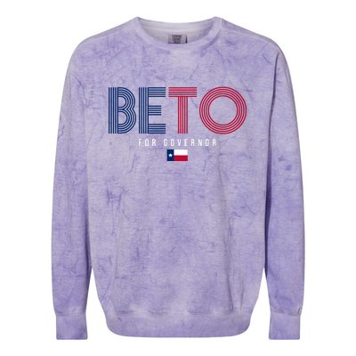 Beto For Governor Texas Flag Colorblast Crewneck Sweatshirt