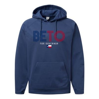 Beto For Governor Texas Flag Performance Fleece Hoodie