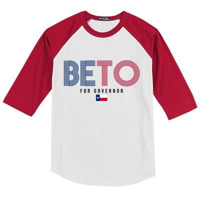 Beto For Governor Texas Flag Kids Colorblock Raglan Jersey