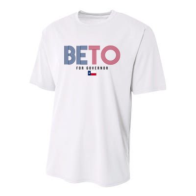 Beto For Governor Texas Flag Youth Performance Sprint T-Shirt