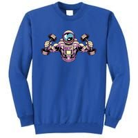 Bodybuilding Fitness Gym Gift Space Astronaut Bodybuilder Great Gift Tall Sweatshirt