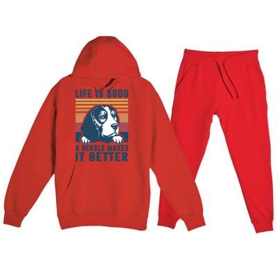 Beagle Funny Gift Beagle Dog Mom Dad Beagle Gift Premium Hooded Sweatsuit Set