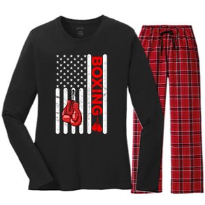 Boxing Funny Gift Training Sports Team Cool Teenager Gift Women's Long Sleeve Flannel Pajama Set 