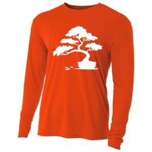 Bonsai Funny Gift Bonsai Tree Gift Mini Tree Silhouette Cushion Funny Gift Cooling Performance Long Sleeve Crew