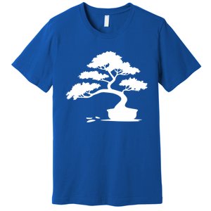 Bonsai Funny Gift Bonsai Tree Gift Mini Tree Silhouette Cushion Funny Gift Premium T-Shirt