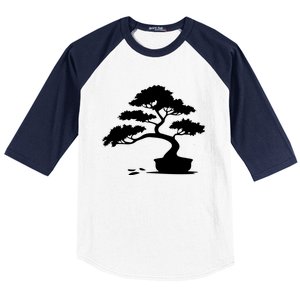 Bonsai Funny Gift Bonsai Tree Gift Mini Tree Silhouette Cushion Funny Gift Baseball Sleeve Shirt