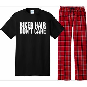 Biker Funny Gift Meaningful Gift Biker Hair Don't Care Gift Pajama Set