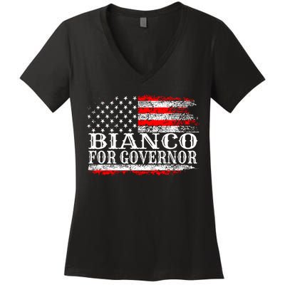 Bianco For Governor Women's V-Neck T-Shirt