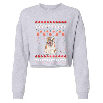 Bulldog Funny Gift For Christmas Funny Gift Cropped Pullover Crew