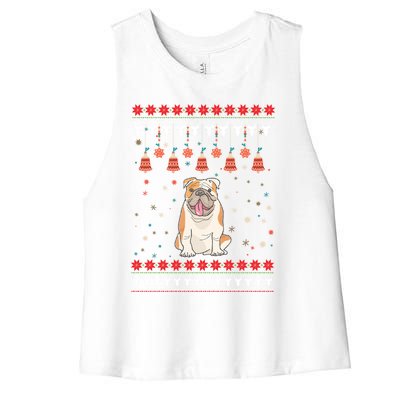 Bulldog Funny Gift For Christmas Funny Gift Women's Racerback Cropped Tank