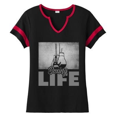 Boxing Funny Gift Ladies Halftime Notch Neck Tee