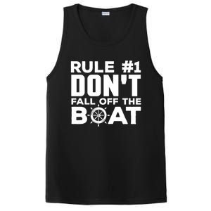 Boating Funny Gift Rule #1 Dont Fall Off The Boat Funny Saying Gift PosiCharge Competitor Tank