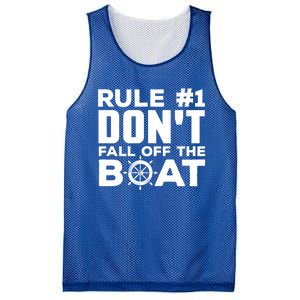 Boating Funny Gift Rule #1 Dont Fall Off The Boat Funny Saying Gift Mesh Reversible Basketball Jersey Tank