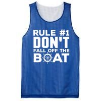 Boating Funny Gift Rule #1 Dont Fall Off The Boat Funny Saying Gift Mesh Reversible Basketball Jersey Tank