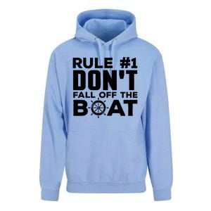 Boating Funny Gift Rule #1 Dont Fall Off The Boat Funny Saying Gift Unisex Surf Hoodie