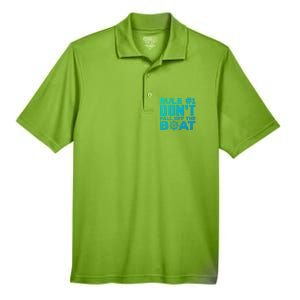 Boating Funny Gift Rule #1 Dont Fall Off The Boat Funny Saying Gift Men's Origin Performance Pique Polo