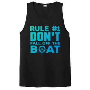 Boating Funny Gift Rule #1 Dont Fall Off The Boat Funny Saying Gift PosiCharge Competitor Tank