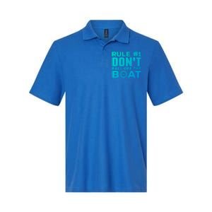 Boating Funny Gift Rule #1 Dont Fall Off The Boat Funny Saying Gift Softstyle Adult Sport Polo