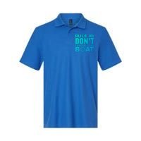 Boating Funny Gift Rule #1 Dont Fall Off The Boat Funny Saying Gift Softstyle Adult Sport Polo