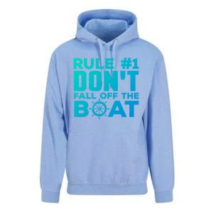 Boating Funny Gift Rule #1 Dont Fall Off The Boat Funny Saying Gift Unisex Surf Hoodie