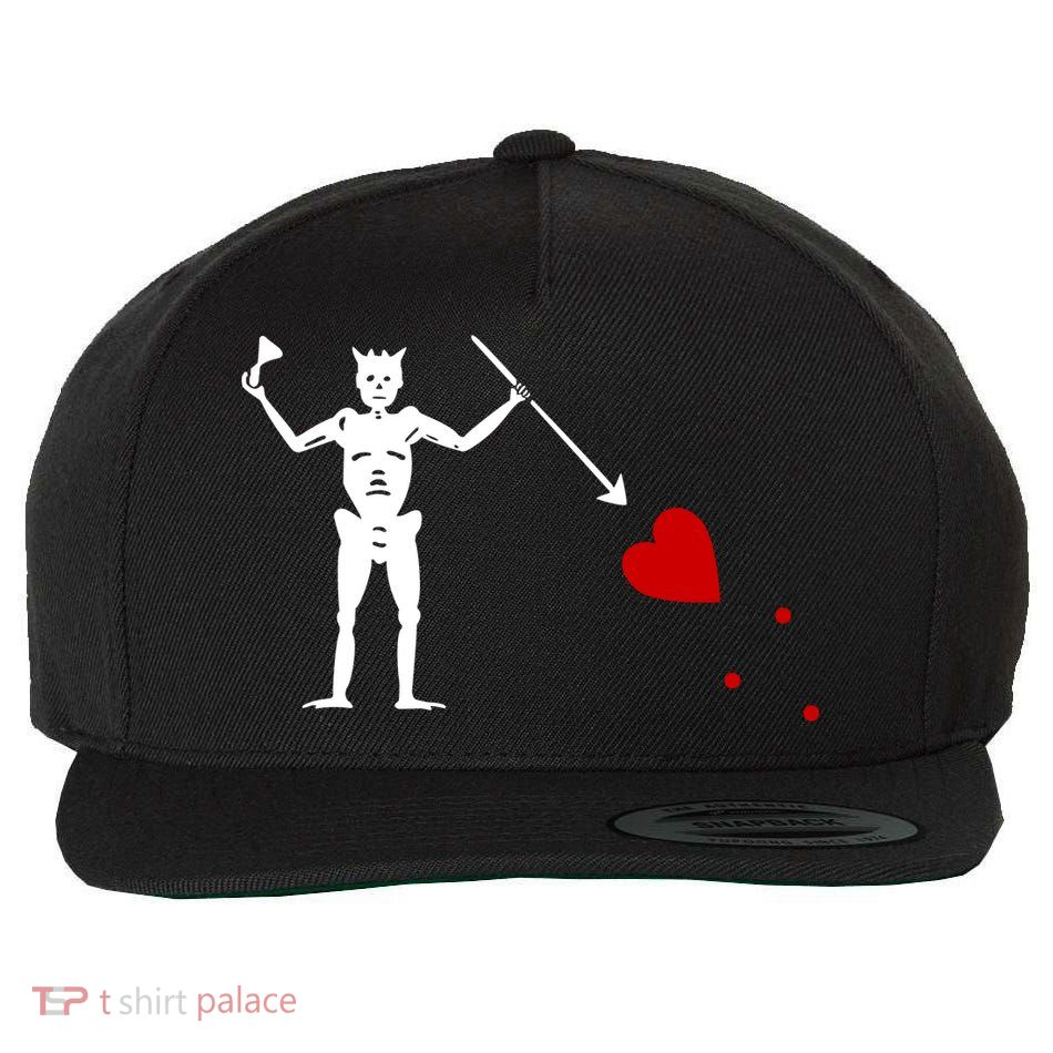 Blackbeard Flag Gift Jolly Roger Skull And Crossbones Wool Snapback Cap