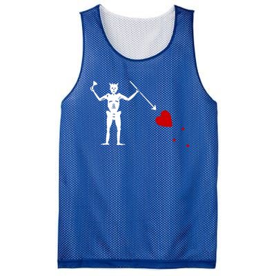 Blackbeard Flag Gift Jolly Roger Skull And Crossbones Mesh Reversible Basketball Jersey Tank