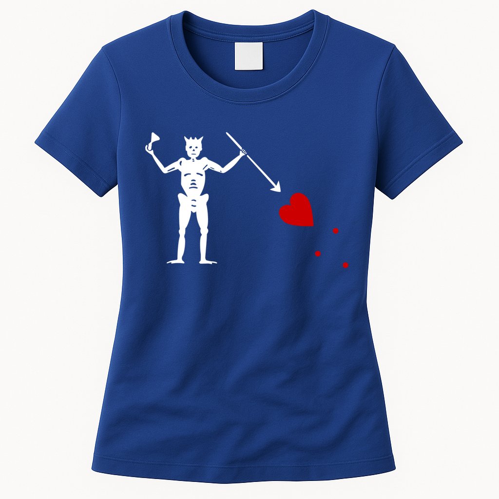 Blackbeard Flag Gift Jolly Roger Skull And Crossbones Womens T-Shirt