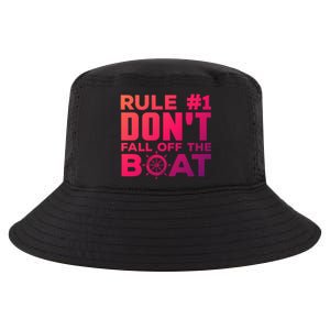 Boating Funny Gift Rule #1 Dont Fall Off The Boat Funny Saying Gift Cool Comfort Performance Bucket Hat