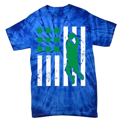 Basketball Funny Gift Friend St Patricks Day Shamrock Flag Gift Tie-Dye T-Shirt