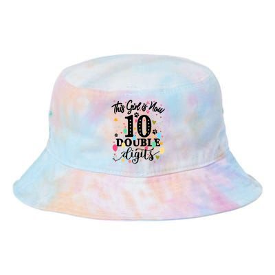 Birthday Funny Gift 10 Yrs Old This Girl Is Now 10 Double Digits Gift Tie Dye Newport Bucket Hat