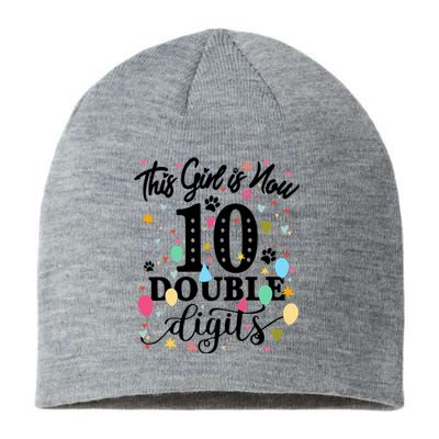 Birthday Funny Gift 10 Yrs Old This Girl Is Now 10 Double Digits Gift Sustainable Beanie